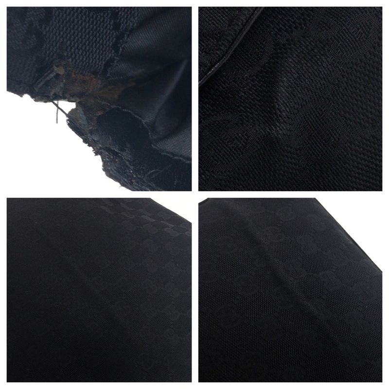 Gucci Bamboo Black Silver Hardware GG Canvas 002 And 1010 Handbag Tote Bag