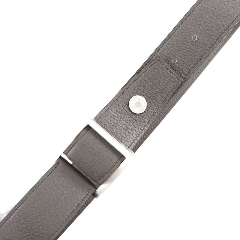 Hermes Serie Taurillon Clemence Etang Gray A Men's Belt