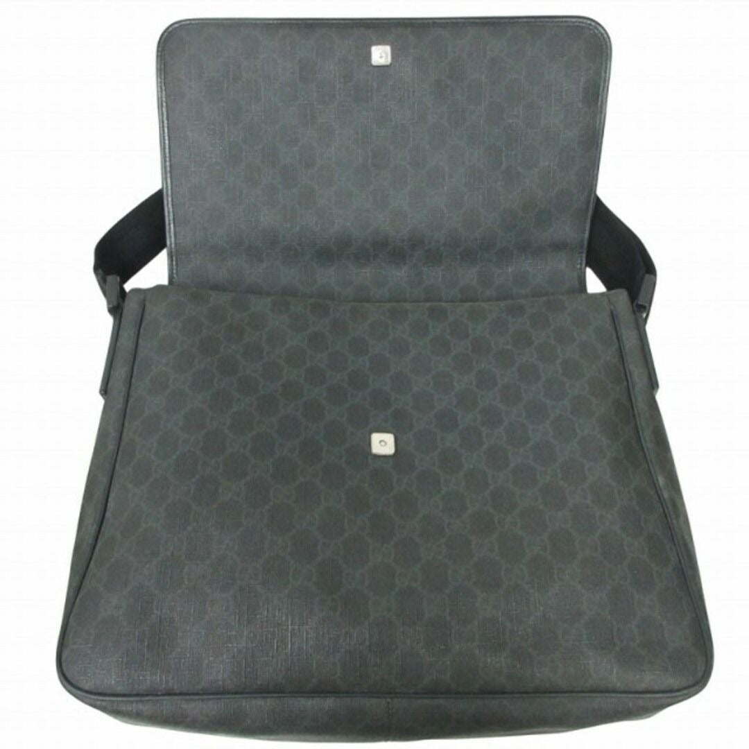 Gucci GG Plus Large Crossbody Bag Messenger Web Canvas Black Mens