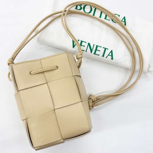 Bottega Veneta Shoulder Cassette Mini Crossbody Bucket Bag Ivory