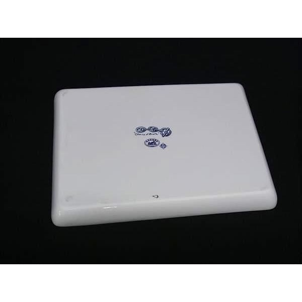 Hermes Chaine D'ancre Square Plate Dish Tableware White and Blue — view 2