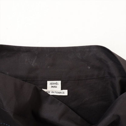 Hermes Cotton Logo Embroidery Shirt Women's 34 Black 2e3600d2 Made In France