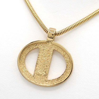 Christian DIOR CD Logo Necklace Accessory Approx 20g Gold Color Ok623
