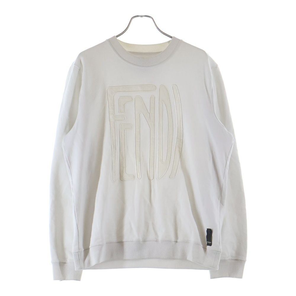 Fendi Front Embroidery Pullover Sweatshirt Trainer White Sweater