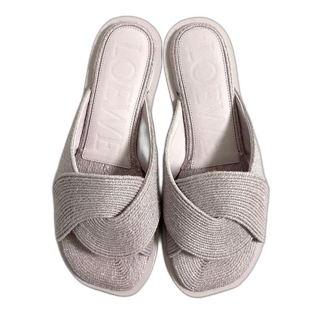 Loewe Slide Sandals Jute 40 Lavender — view 2