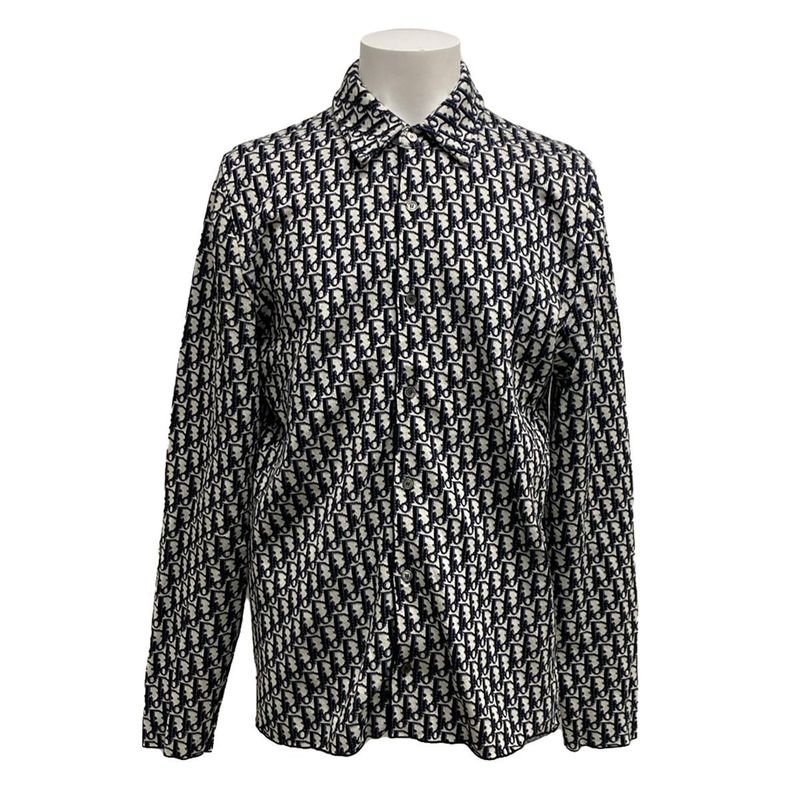 Dior/christian Dior Long Sleeve Shirt Size S Men's - Black X Ivory X Navy