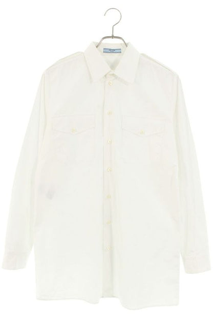Prada P478g Back Triangle Plate Long Sleeve Shirt Men's 40