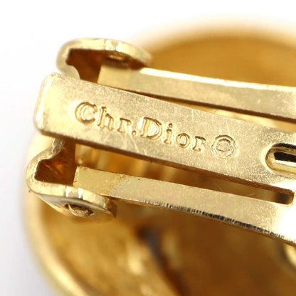 Christian DIOR Earrings Rhinestone Black Stone Women's Accessories H1746