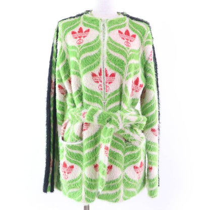 Gucci×adidas 717694 Oversized Trefoil Belted Coat Cardigan Green S Made In