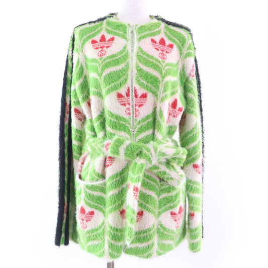 Gucci×adidas 717694 Oversized Trefoil Belted Coat Cardigan Green S Made In