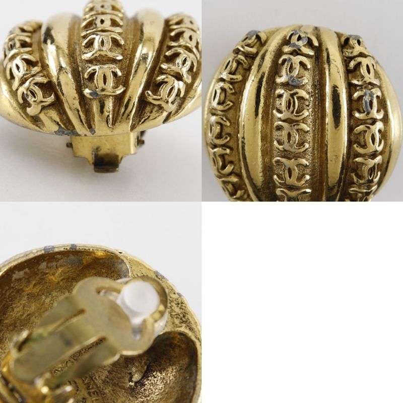 Chanel Coco Mark Vintage Gold Plated 23 Ladies 37g Earrings