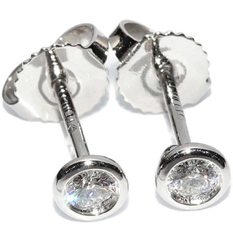 Tiffany & Co Earrings Pt950 2P Diamonds (diamonds 016ct) Elsa Peretti By-the-yar