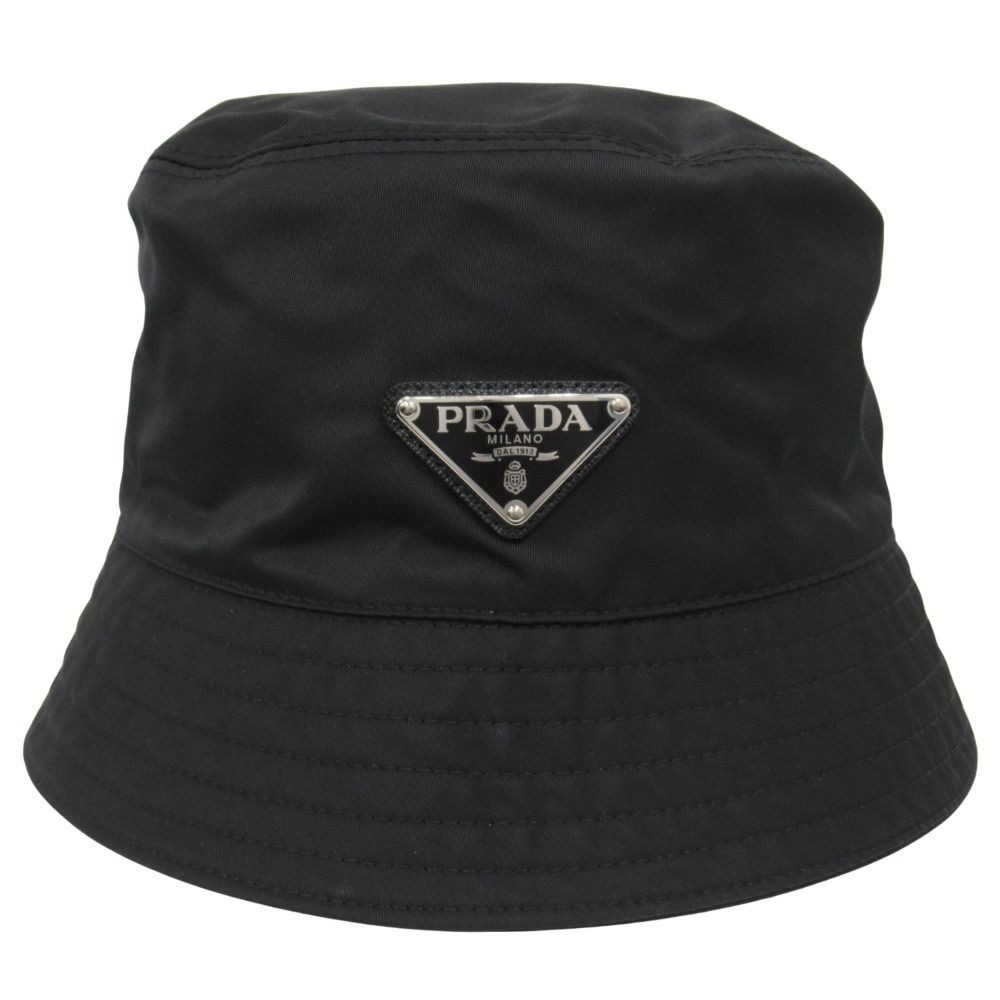 Prada Re-Nylon Bucket Hat Triangle Logo Nylon S Black