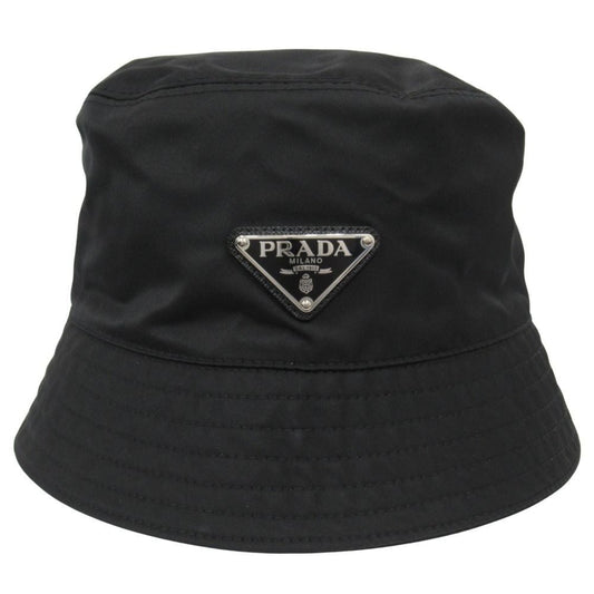 Prada Re-Nylon Bucket Hat Triangle Logo Nylon S Black
