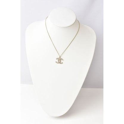 Chanel Coco Mark CC Rhinestone Vintage Gold B12 — view 2