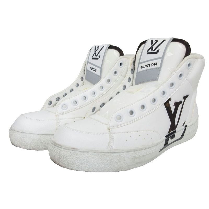 Louis Vuitton Charlie Line Leather Monogram Sneakers High Cut Logo 34