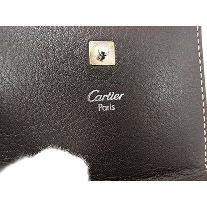 Cartier Must Line Leather Coin Case Purse Brown Cc0819 — view 4