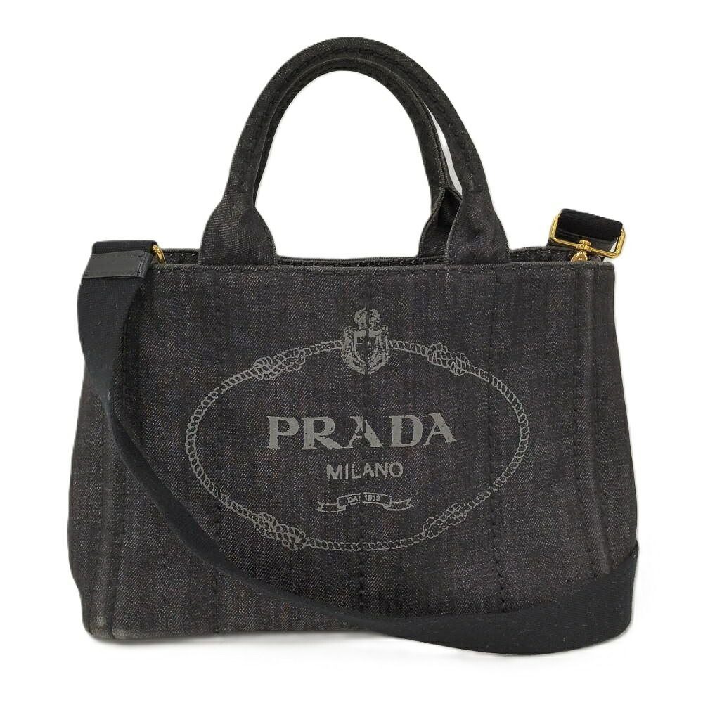 Prada Canapa 2-Way Bag Canvas Black