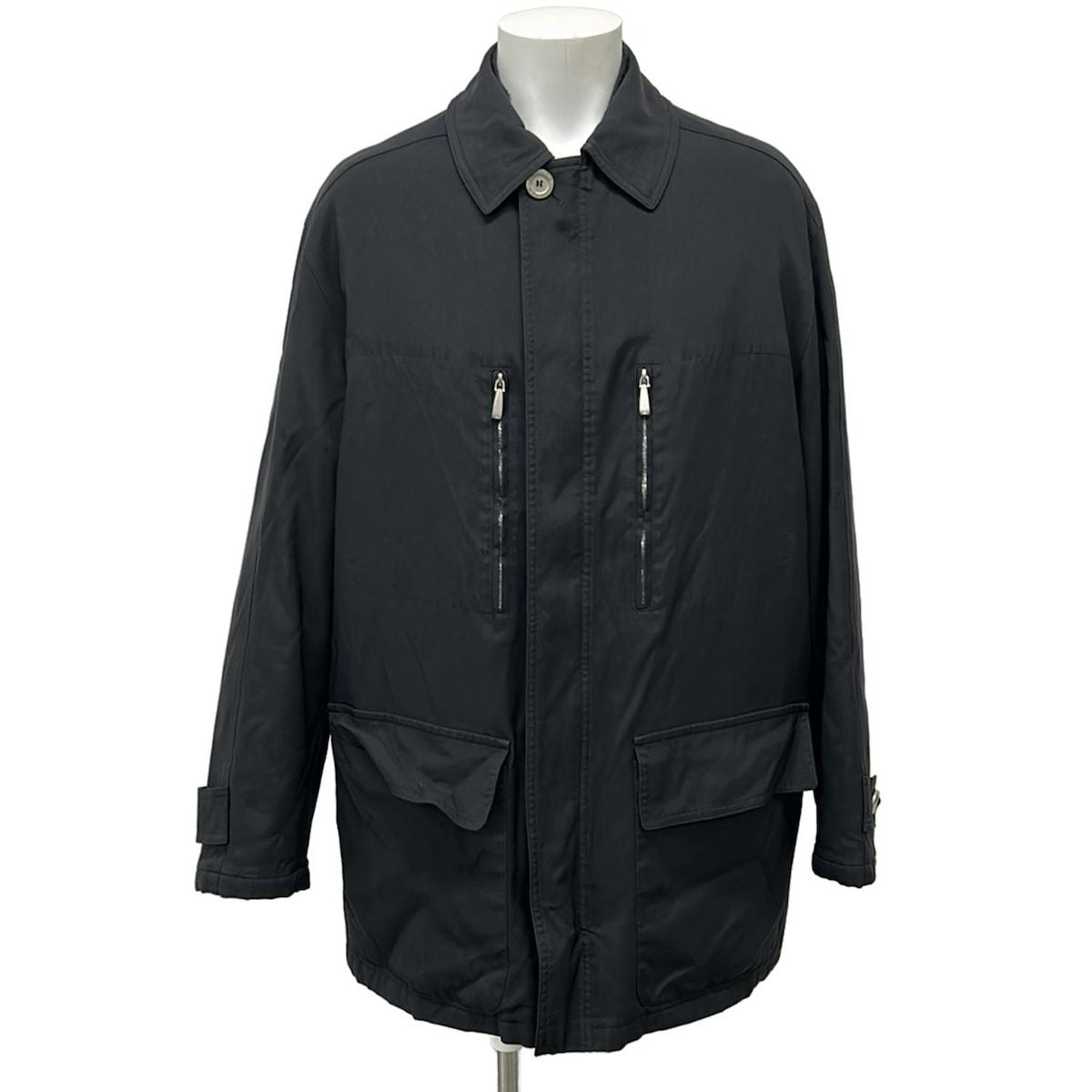 Hermes Jacket 50 XL Black Long Sleeve Zip Up Spring Autumn