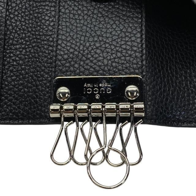 Gucci 473924 6-ring Key Case Key Hook Key Ring Small Leather Black
