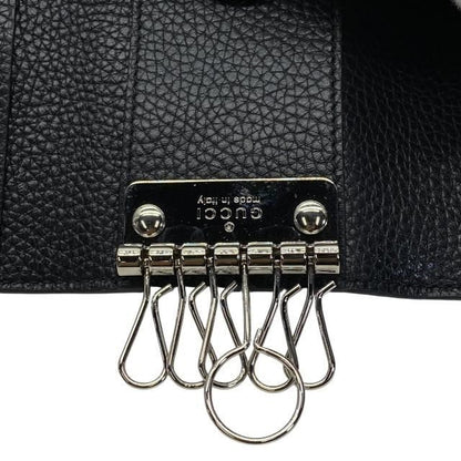 Gucci 473924 6-ring Key Case Key Hook Key Ring Small Leather Black