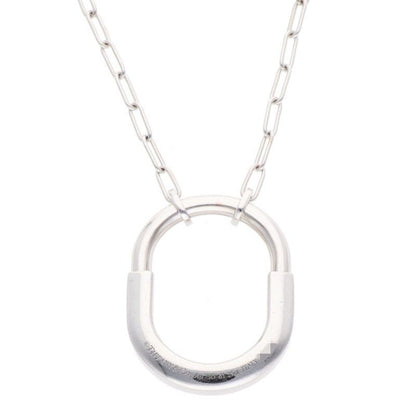 Tiffany & Co Lock 18K White Gold Diamond Necklace Men's