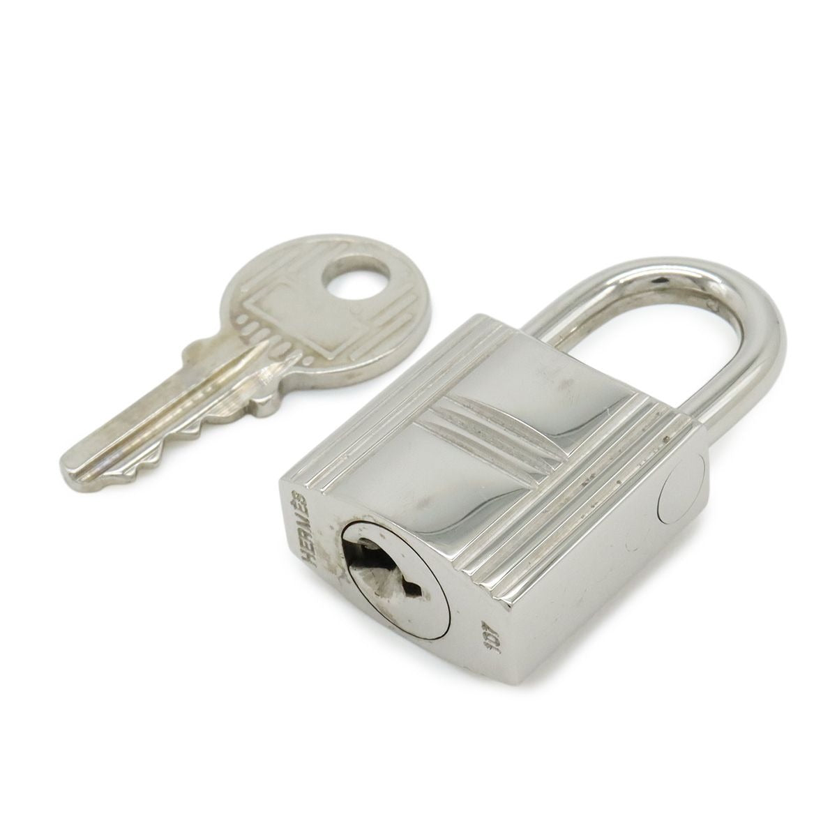 Hermes Cadena Padlock Key with Metal Silver