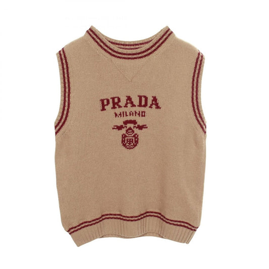 Prada Vest Knit Wool Brown Bold