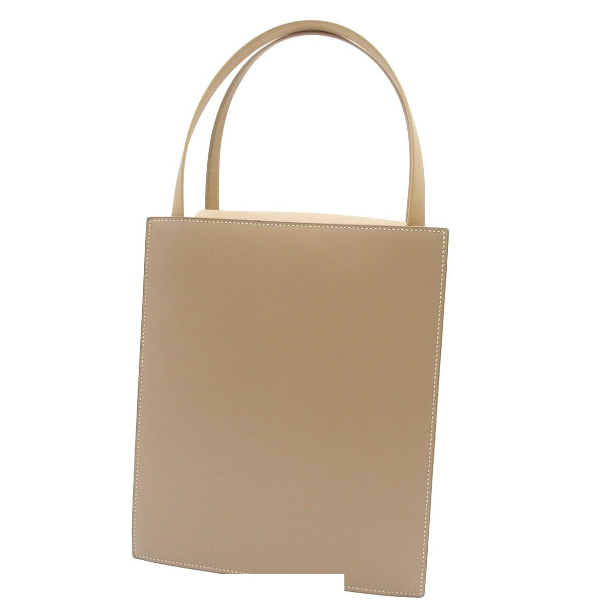 Hermes Lucy MM Beige Gold Box Calf Chevre Tote Bag — view 2