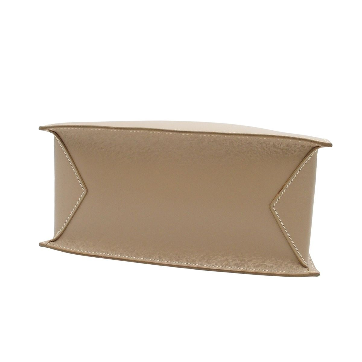 Hermes Lucy MM Beige Gold Box Calf Chevre Tote Bag — view 3