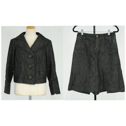 Louis Vuitton Set Denim Jacket Skirt