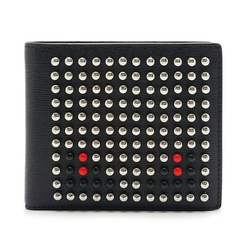 Fendi BAG BUGS Bag Bugs Wallet 7m0169 Bifold Wallet Leather X Studded Black