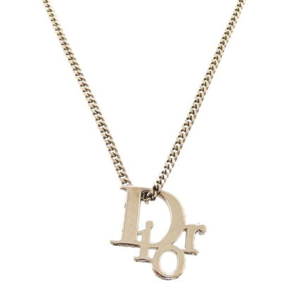 Christian Dior Logo Stone Silver Necklace Accessories 0022