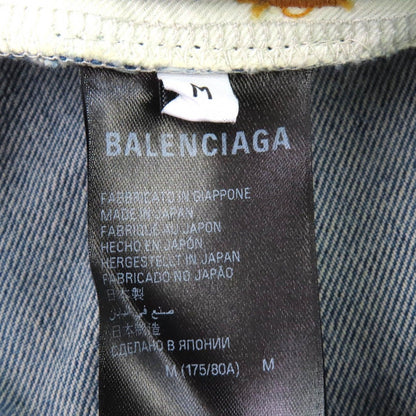 Balenciaga Cotton Cut Off Denim Shorts Indigo Blue Pants — view 8
