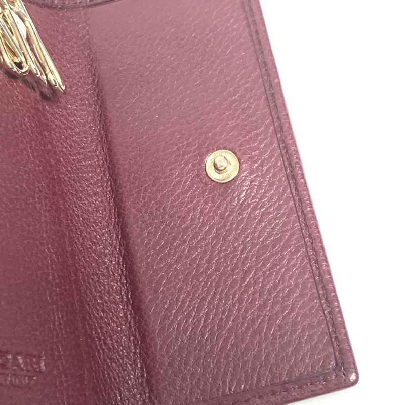 Bvlgari Key Case Logo Leather Red