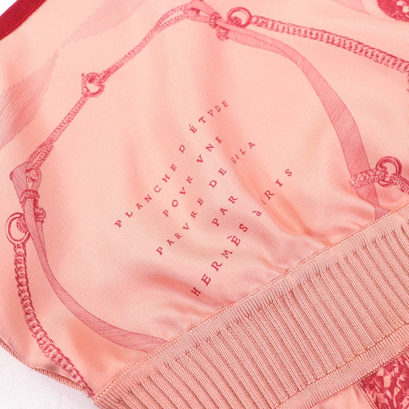 Hermes 22AW 2h2830dz Planche D Etvde Silk Scarf Ribbed Knit Long Skirt Pinkish