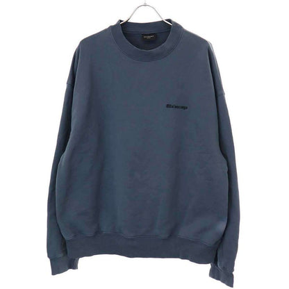 Balenciaga 22aw Vintage Wash Embroidered Sweatshirt 697869 Tnvg8 Blue L