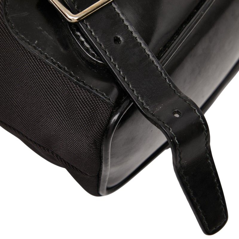 Gucci Bamboo Mini Backpack 00319980030 Black Nylon Leather Women's Gucci