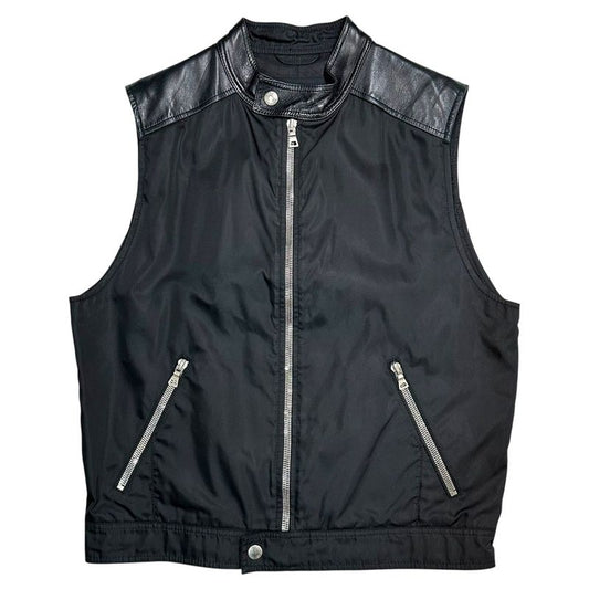 Prada 1996 Archive Leather Nylon Docking Vest Archive Leather Nylon Docking