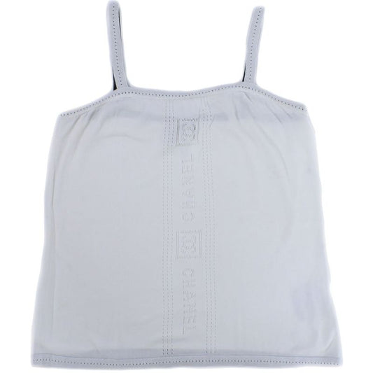 Authentic Chanel Coco Mark Logo Camisole Top 40 Cotton White Women's Clothing