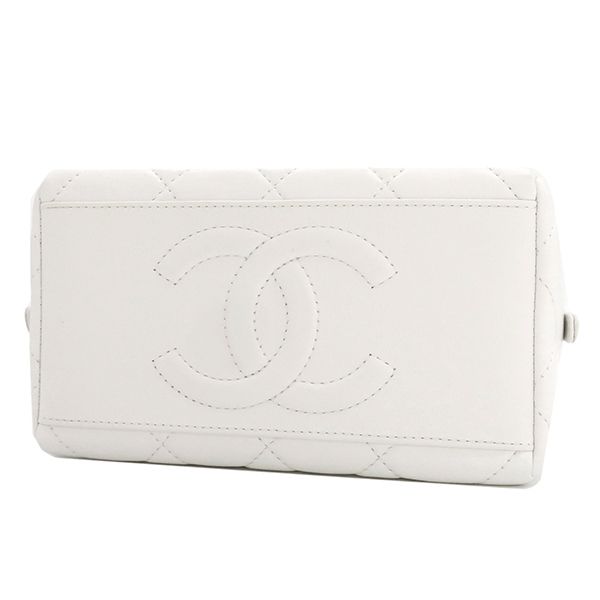 Chanel Shoulder Bag Mini Beauring Bag Lambskin White Gold Hardware Chain