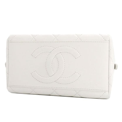 Chanel Shoulder Bag Mini Beauring Bag Lambskin White Gold Hardware Chain