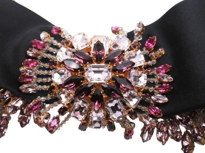 Dolce & Gabbana Crystal Plated Belt Gold Purple Pink — view 3