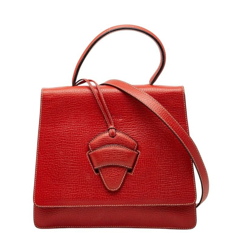 Loewe Barcelona 2-Way Shoulder Bag Red Leather