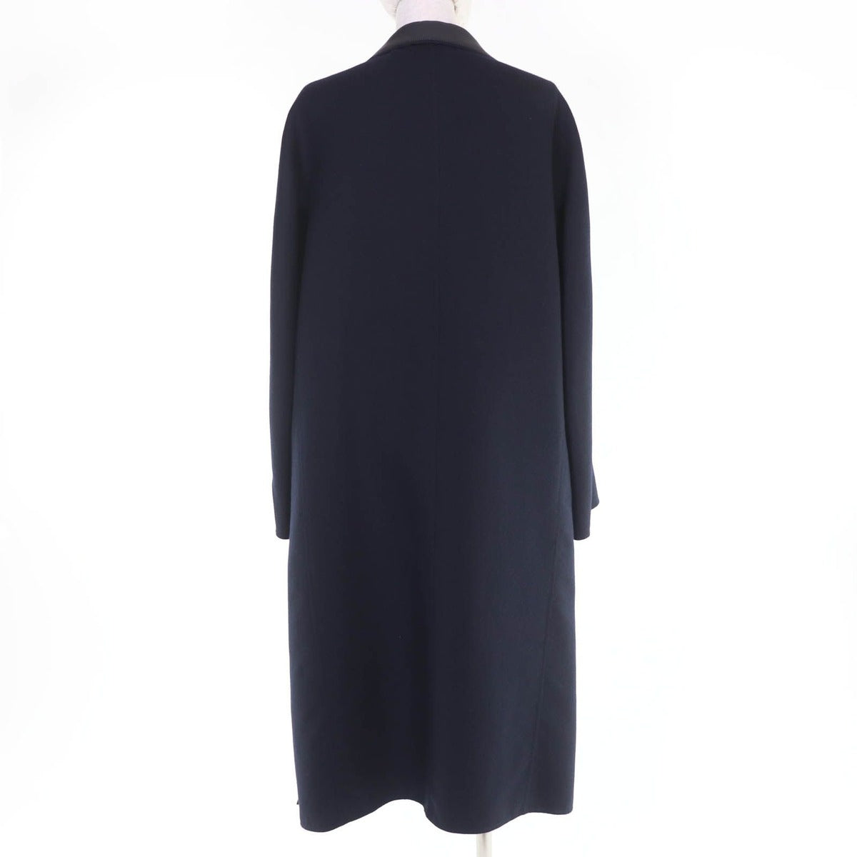 Hermes Cashmere Silk Soft Tilt Mix Coat Navy 38 with Hanger Garment — view 3