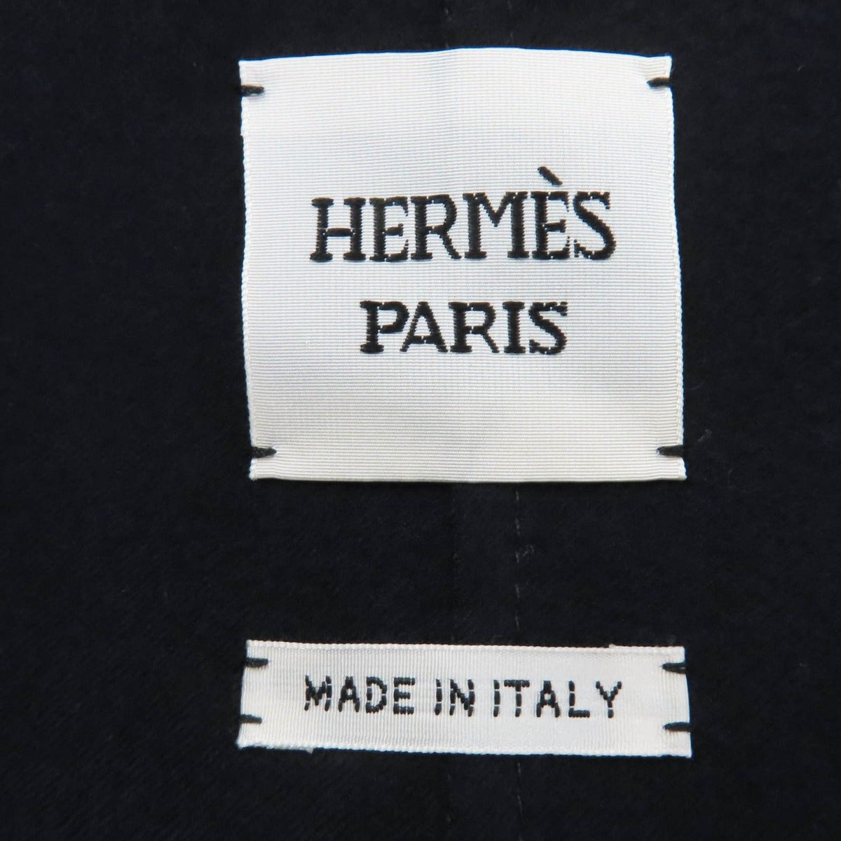 Hermes Cashmere Silk Soft Tilt Mix Coat Navy 38 with Hanger Garment — view 7