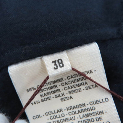 Hermes Cashmere Silk Soft Tilt Mix Coat Navy 38 with Hanger Garment — view 8