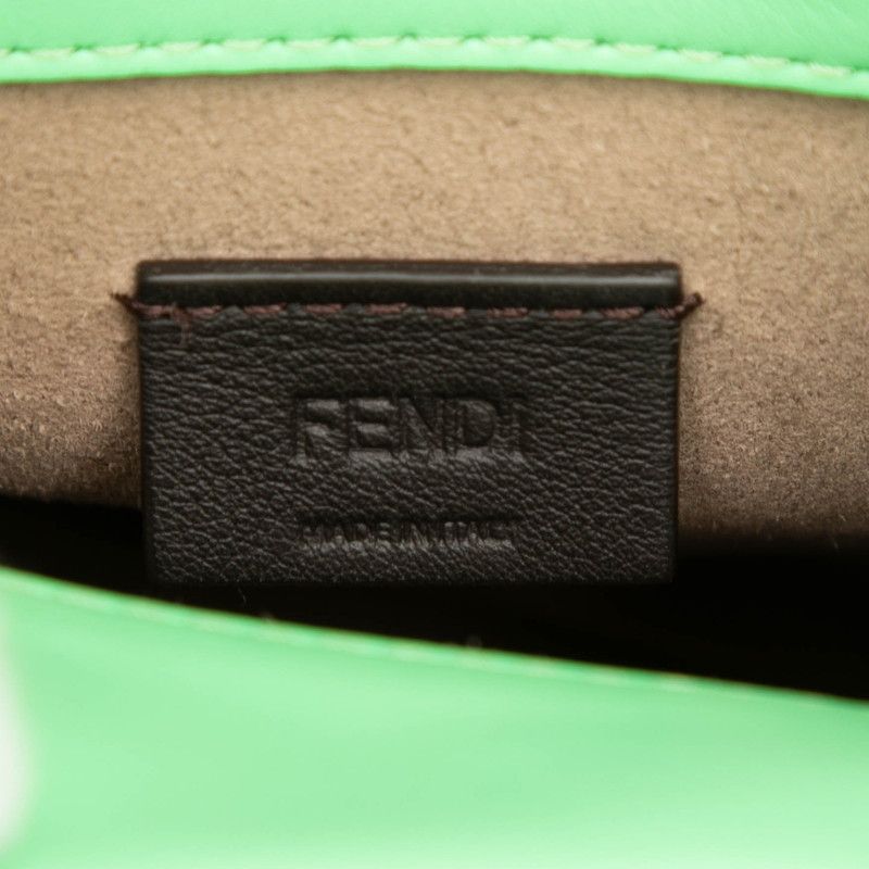 Fendi Sunshine Shopper Small Handbag Shoulder Bag 2WAY 8bs051 Green Brown