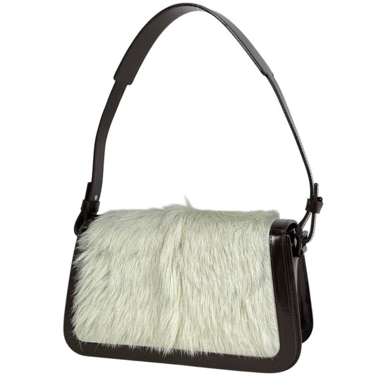 Celine Shoulder Bag Leather Brown White