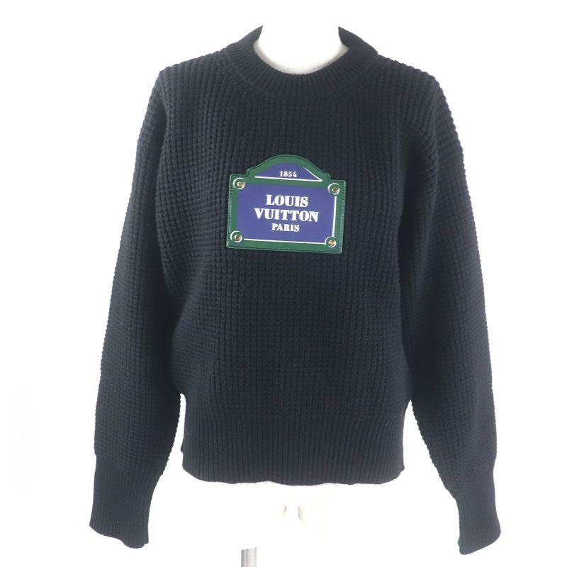 Louis Vuitton 23 AW Street Sign Cashmere Blend Logo Patch Waffle Knit